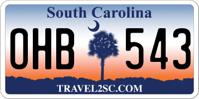 SC license plate OHB543