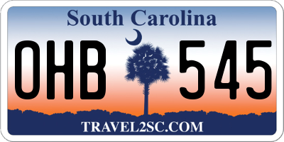 SC license plate OHB545