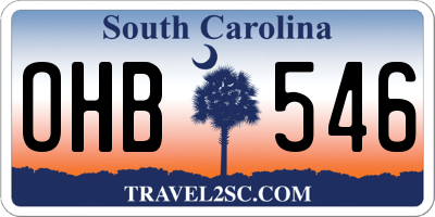 SC license plate OHB546