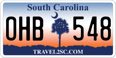 SC license plate OHB548