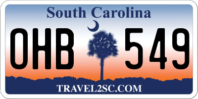 SC license plate OHB549