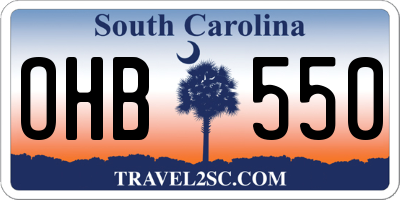 SC license plate OHB550