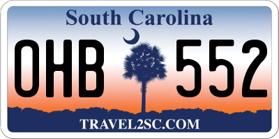 SC license plate OHB552