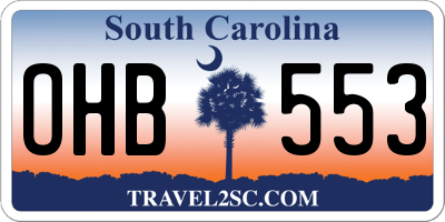 SC license plate OHB553