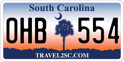 SC license plate OHB554