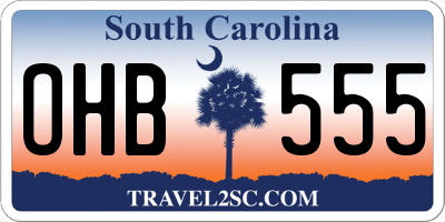 SC license plate OHB555