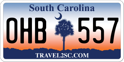 SC license plate OHB557