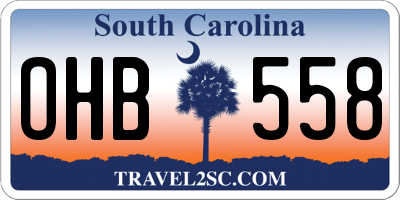 SC license plate OHB558
