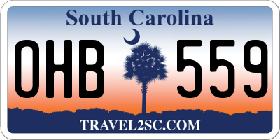 SC license plate OHB559