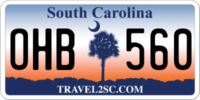 SC license plate OHB560