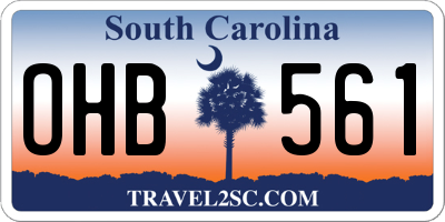 SC license plate OHB561