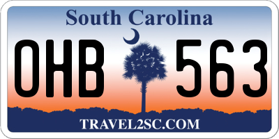 SC license plate OHB563