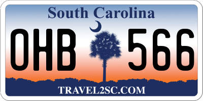 SC license plate OHB566