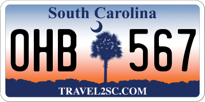 SC license plate OHB567