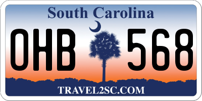 SC license plate OHB568