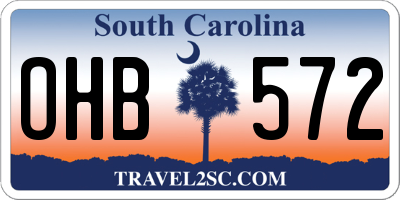 SC license plate OHB572