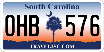 SC license plate OHB576