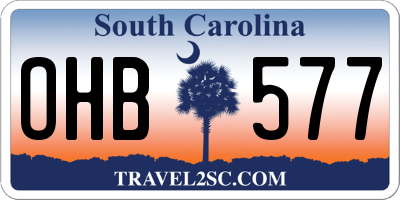 SC license plate OHB577