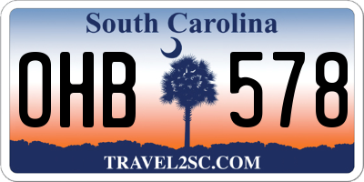 SC license plate OHB578