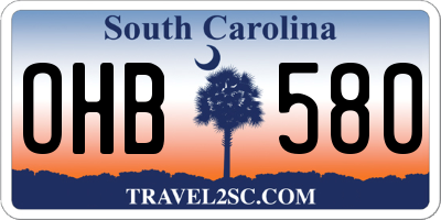 SC license plate OHB580