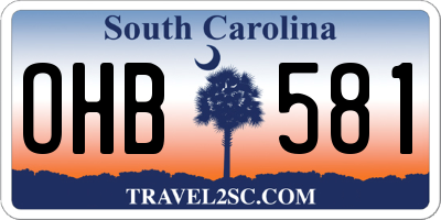 SC license plate OHB581