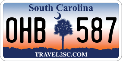 SC license plate OHB587