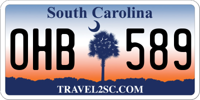 SC license plate OHB589