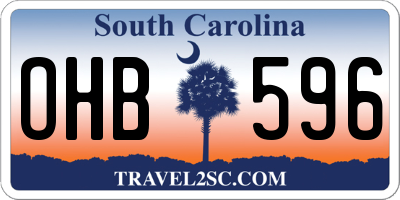 SC license plate OHB596