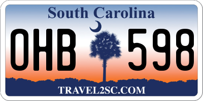 SC license plate OHB598