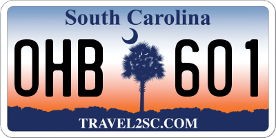 SC license plate OHB601