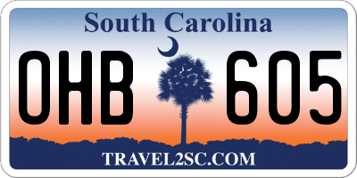 SC license plate OHB605