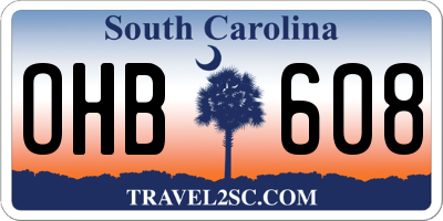 SC license plate OHB608