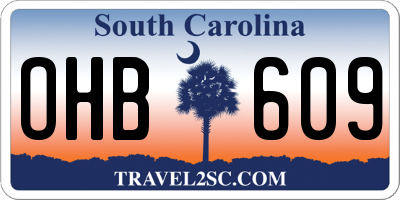 SC license plate OHB609