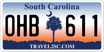 SC license plate OHB611