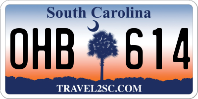SC license plate OHB614