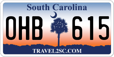 SC license plate OHB615