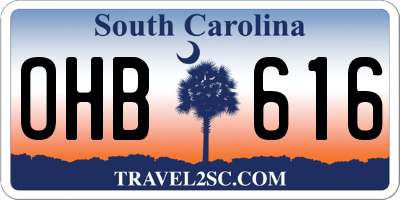 SC license plate OHB616