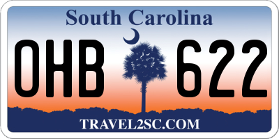SC license plate OHB622