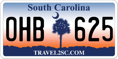 SC license plate OHB625