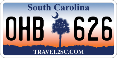 SC license plate OHB626