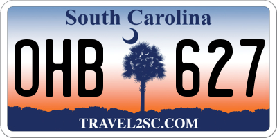SC license plate OHB627