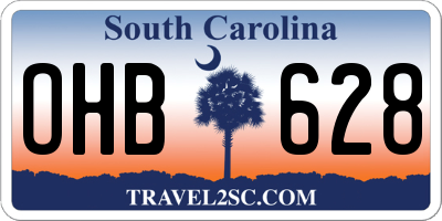 SC license plate OHB628