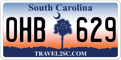 SC license plate OHB629