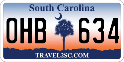 SC license plate OHB634