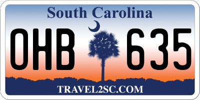 SC license plate OHB635