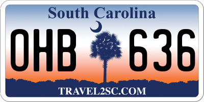 SC license plate OHB636