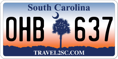 SC license plate OHB637
