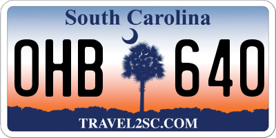 SC license plate OHB640