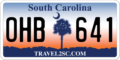 SC license plate OHB641