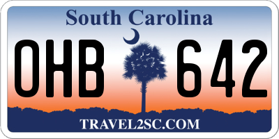 SC license plate OHB642